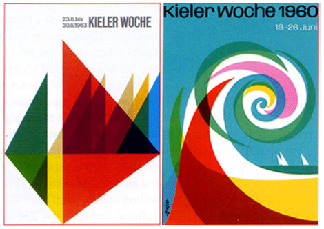 German kieler woche sailing posters