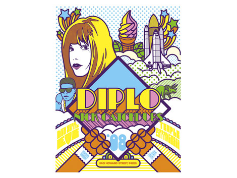 Diplo poster design by Mike Davis of Burlesque Of North America