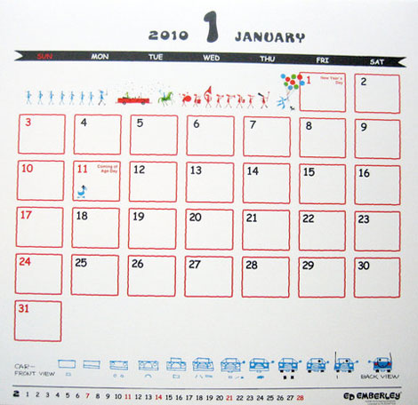 2010 Calendar on 2010 Calendar Ed Emberley