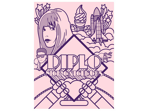 Diplo poster design by Mike Davis of Burlesque Of North America