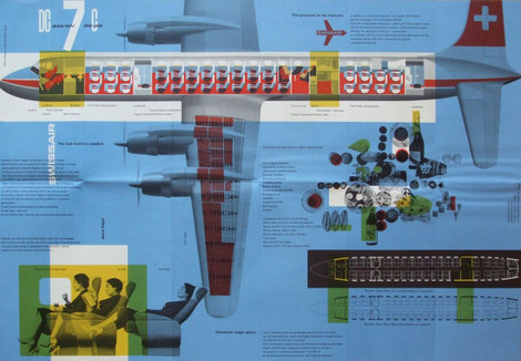 Swiss Air leaflet - design by Kurt Wirth