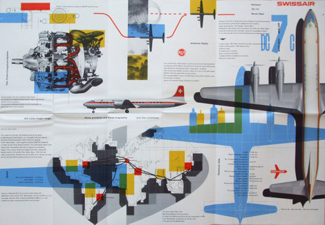 Swiss Air leaflet - design by Kurt Wirth