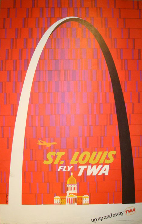 On Top Of The World - TWA, St. Louis Cardinals, Original Vintage Poster