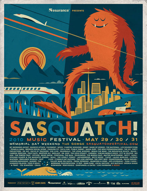 grain edit2010 Sasquatch! Music Festival Poster